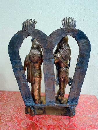 Кришна и Радха мурти, статуэтка из бронзы, высота 44см