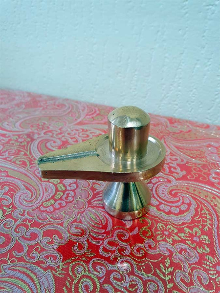 Шивалингам цельнолитой из латуни высота 6,5см