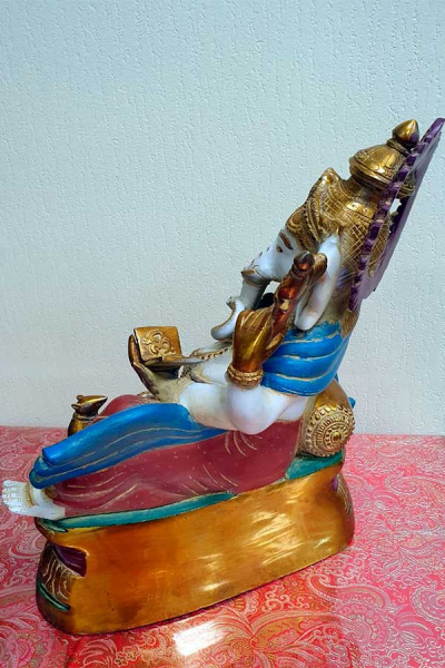 Ганеша, большая статуэтка, бронза с эмалью, Индия