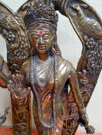 Кришна и Радха мурти, статуэтка из бронзы, высота 44см