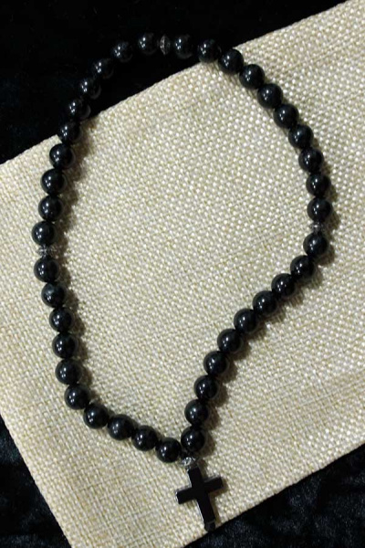 Четки из черного турмалина православные 30 бусин д=8мм