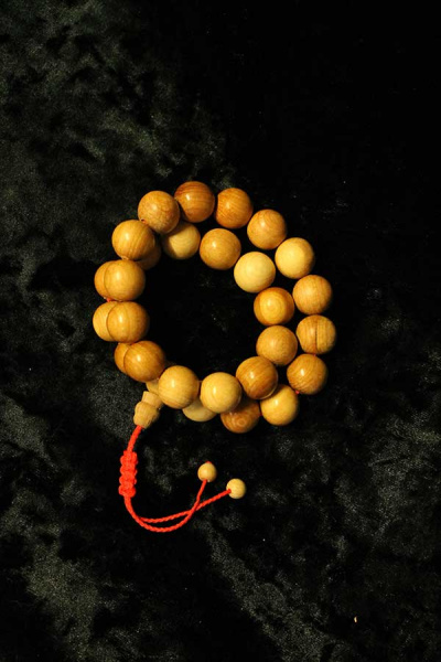 Четки браслет двойной из можжевельника 27 бусин, д=15мм